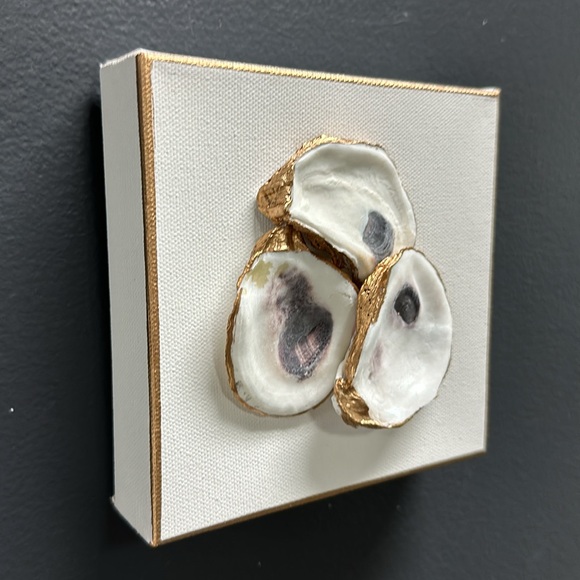 Gold Gilt Trimmed Oysters on canvas - Picture 2 of 2